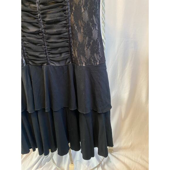 b.p.c. dress Corset style lace ruffles black size small - Picture 5 of 11